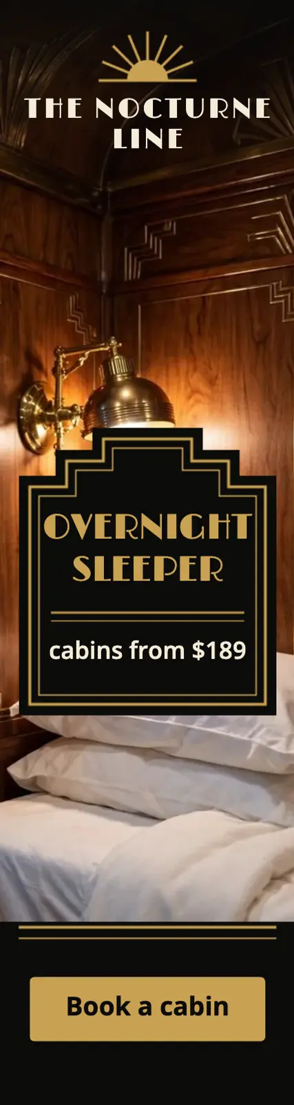 Nocturne Line sleeper train skyscraper ad template
