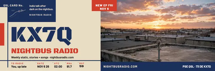 Nightbus Radio QSL podcast header template
