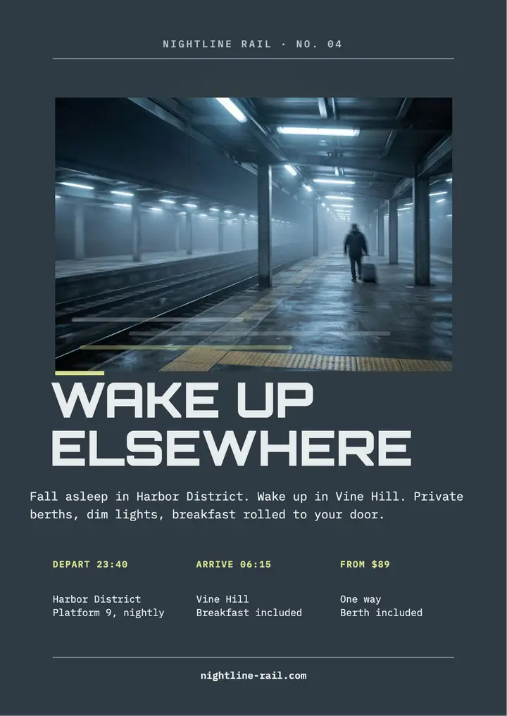 Nightline Rail overnight sleeper flyer template