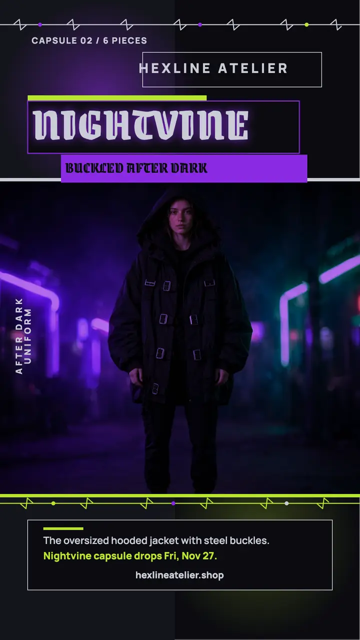 Nightvine buckled jacket story template