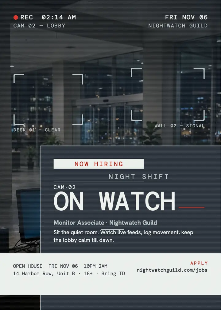 Nightwatch Guild monitor hiring invitation template