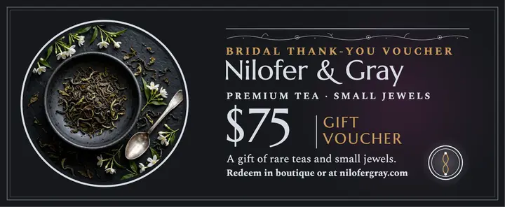 Nilofer and Gray silver gift voucher template