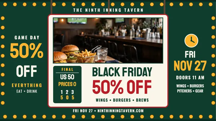 Ninth Inning Black Friday scoreboard thumbnail template