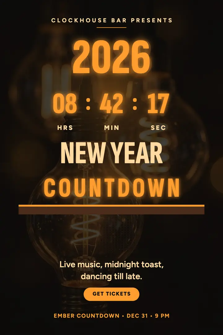 Ember Countdown New Year poster template