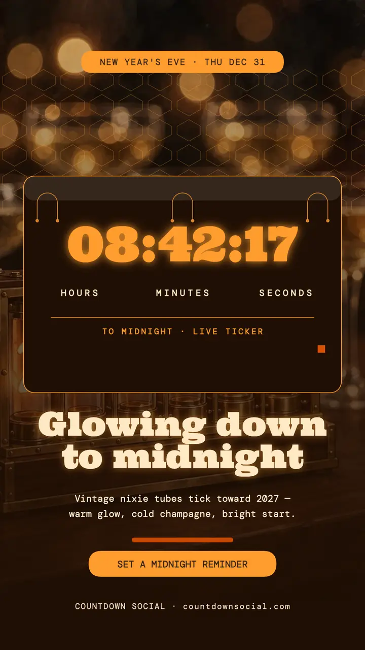 Countdown Social nixie New Year story: new year countdown story template