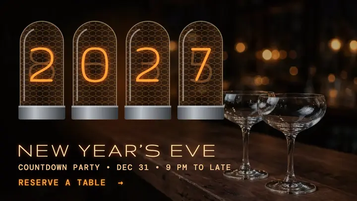 Nixie tube New Year countdown party template