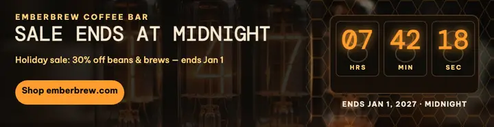 Emberbrew holiday sale nixie billboard template