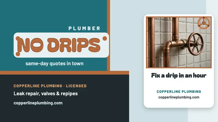 Copperline no drips plumber thumbnail template