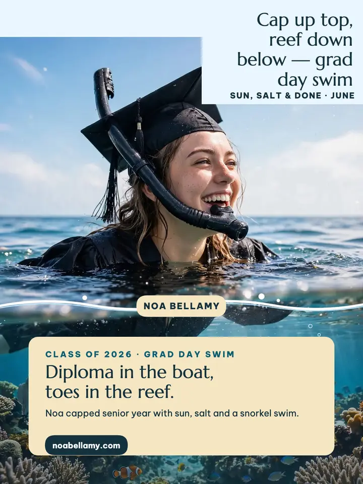 Noa Bellamy grad reef swim split template