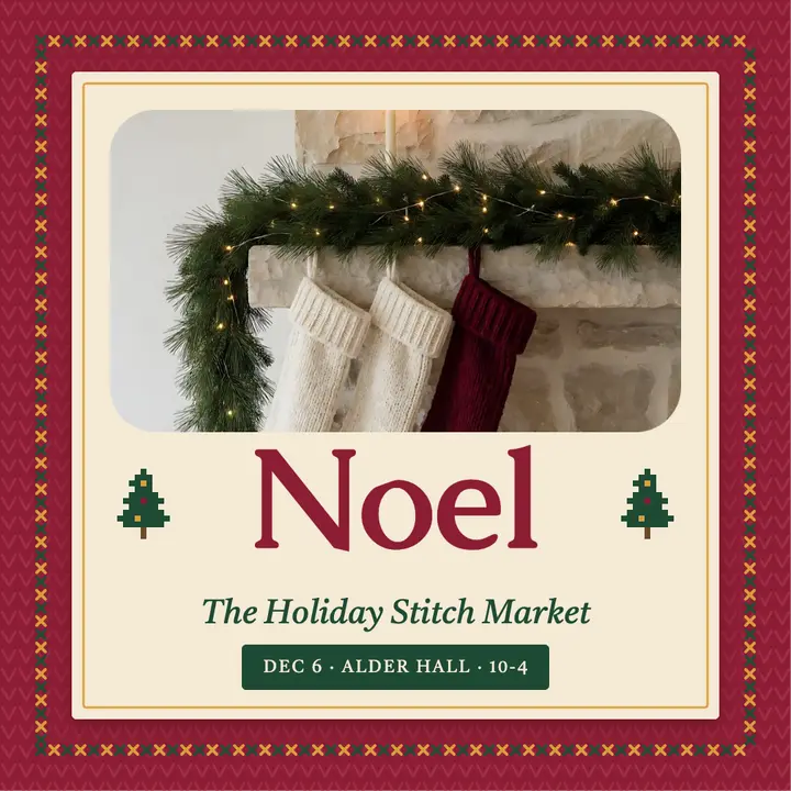 Handmade holiday market cross-stitch post template