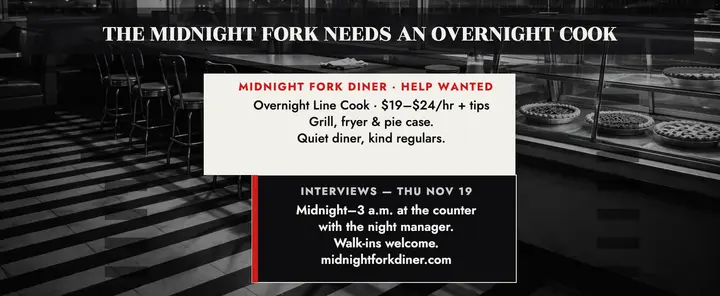Midnight Fork overnight cook noir voucher template