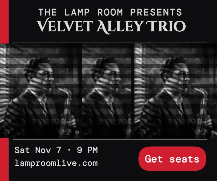 Velvet Alley Trio late-night jazz ad template