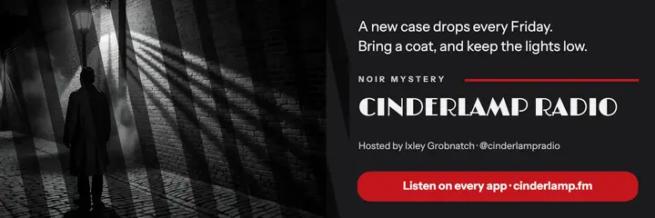 Cinderlamp Radio noir mystery podcast header template