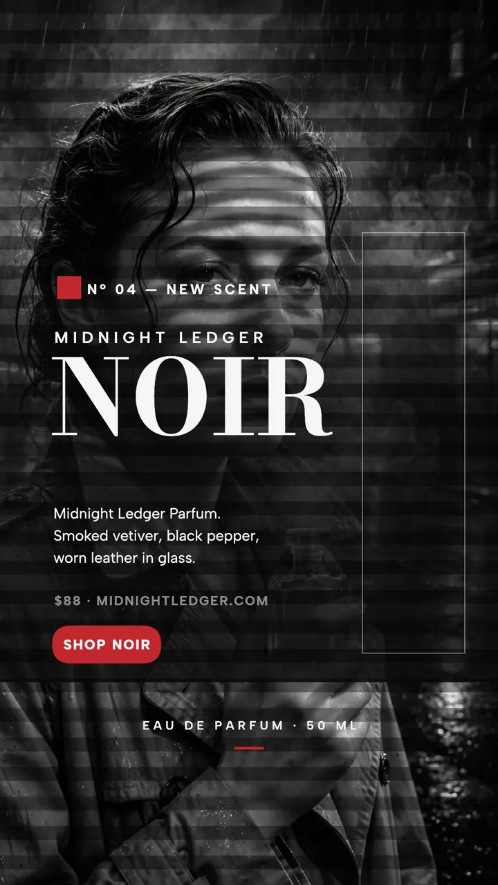 Midnight Ledger noir perfume launch story template