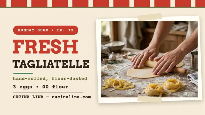 Cucina Lina fresh tagliatelle thumbnail template