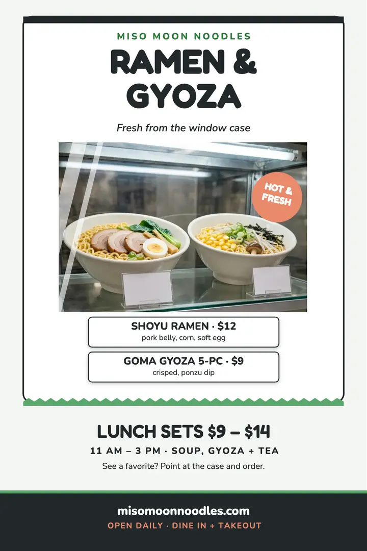 Miso Moon noodle display poster template