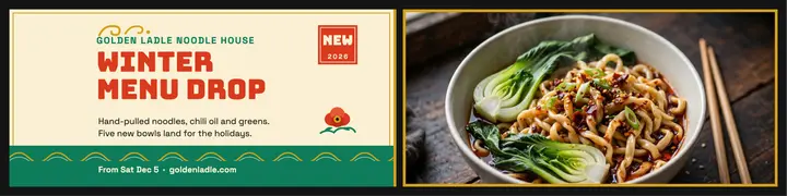 Golden Ladle winter menu heritage banner template