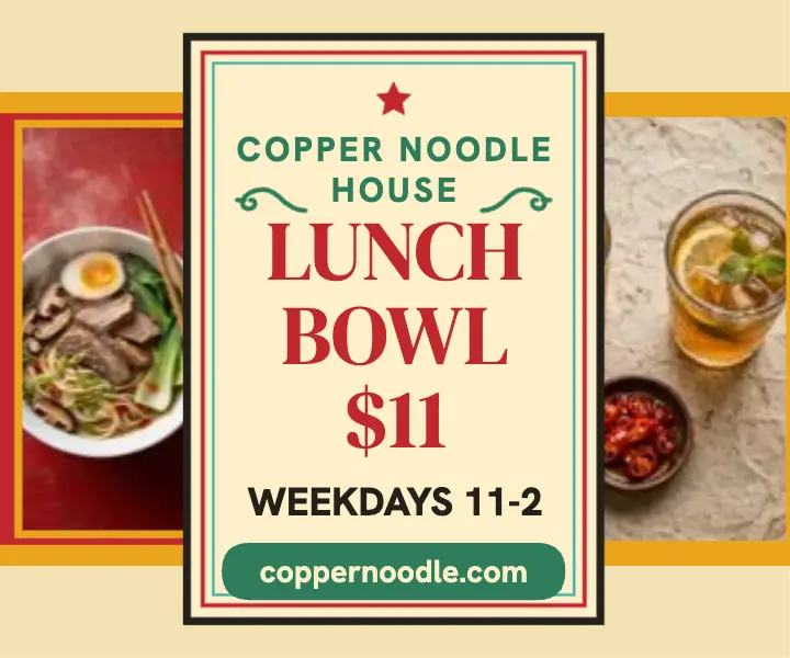 Copper Noodle House lunch bowl ad template