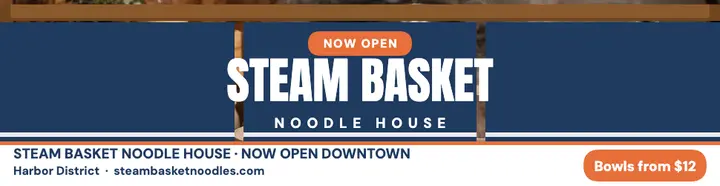 Steam Basket now open billboard: noodle shop now open billboard template
