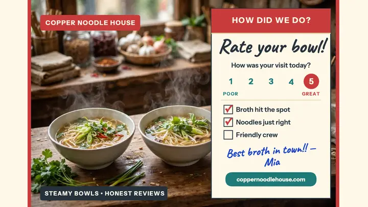 Copper Noodle House rate your bowl thumbnail template