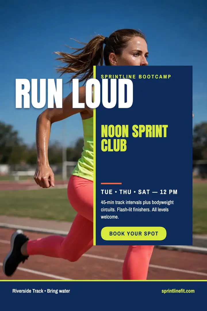 Sprintline noon sprint bootcamp poster: bootcamp poster template