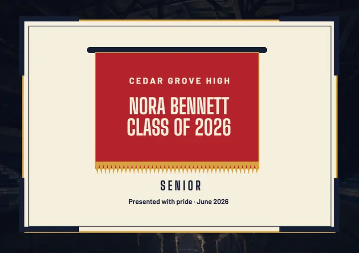 Nora Bennett rafter banner certificate template