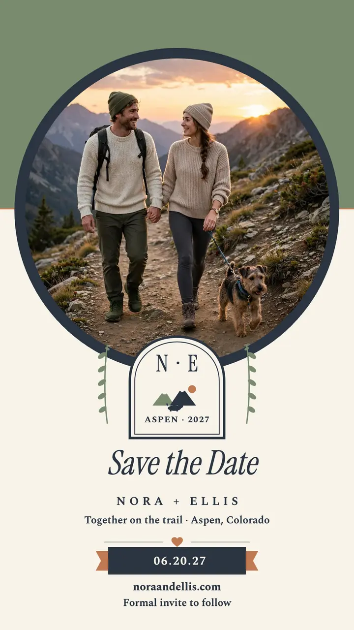 Nora and Ellis crest save the date template