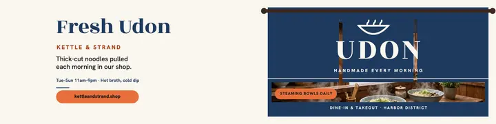 Kettle and Strand noodle house banner template