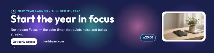 Northbeam Focus New Year launch banner: app launch banner template