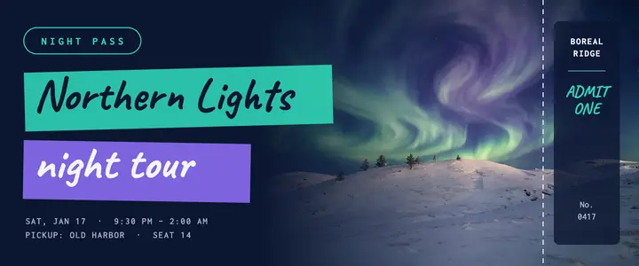 Northern lights night pass template