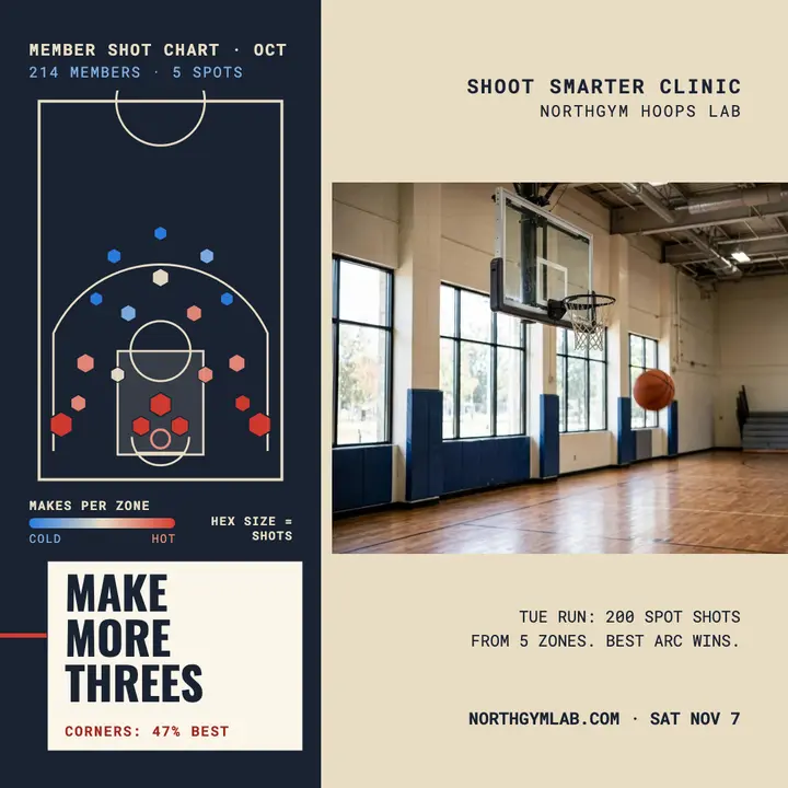 Northgym member shot chart post template
