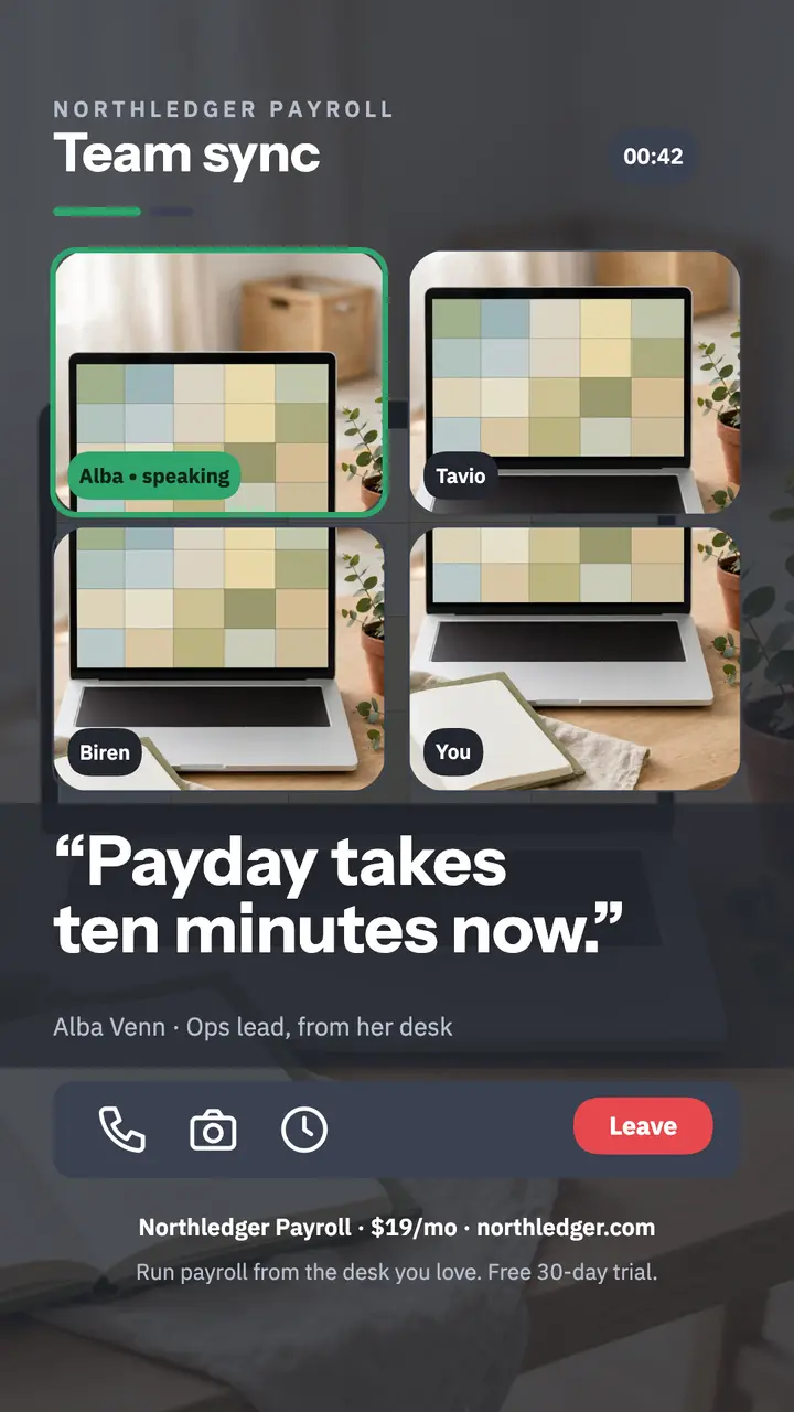 Northledger team sync story ad template