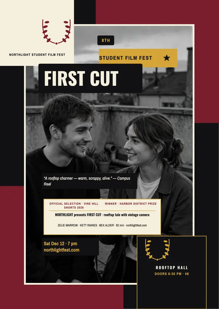 Northlight student film showcase poster template