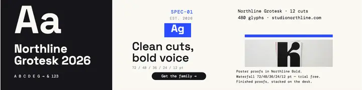 Northline Grotesk specimen banner template