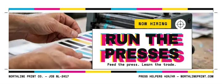 Northline Print press helpers hiring cover template