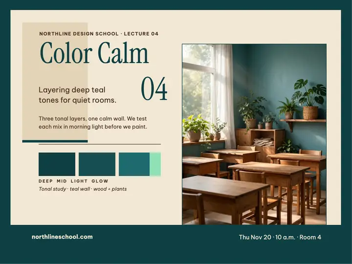 Northline color calm teal lecture slide: design lecture slide template