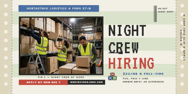 Northstack night crew hiring tractor-feed post template