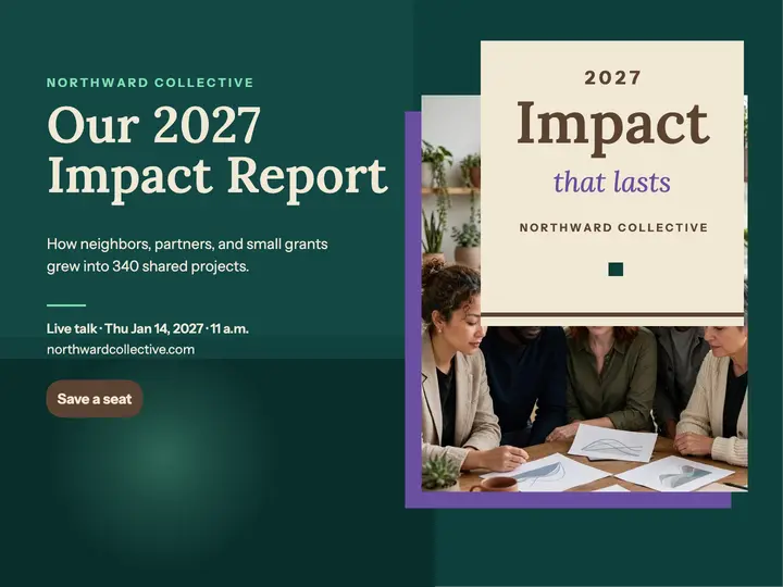 Northward 2027 impact report teal slide template