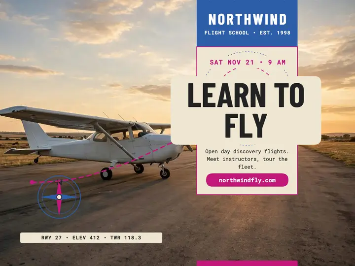 Northwind flight school open day slide template