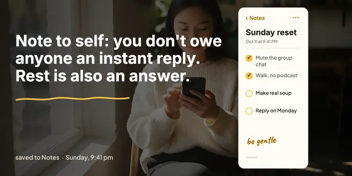 Note to self rest quote, Notes app chic template