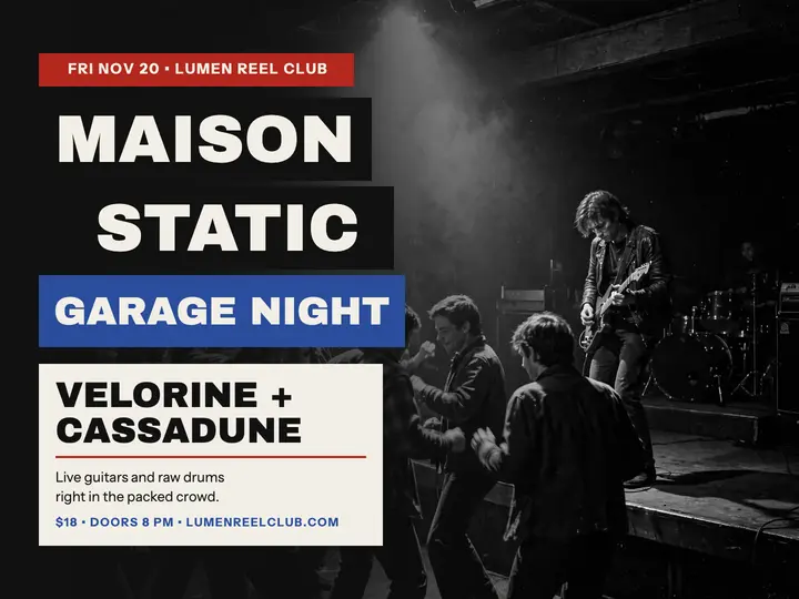 Maison Static garage night slide: garage night poster template