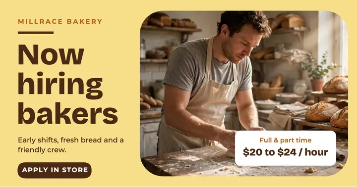 Now hiring bakers template