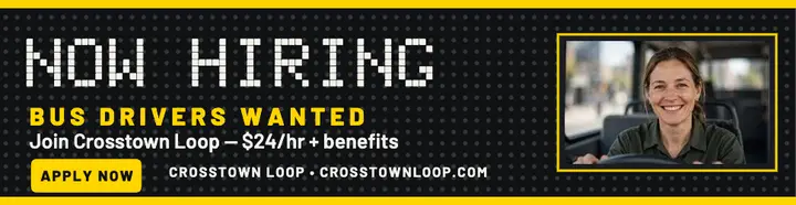 Crosstown Loop bus driver hiring billboard template
