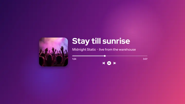 Midnight Static now playing banner template