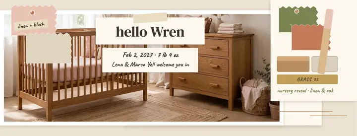 Wren nursery reveal sample board cover template