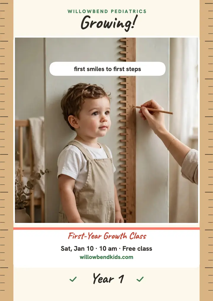 Willowbend first-year growth class flyer: growth chart flyer template