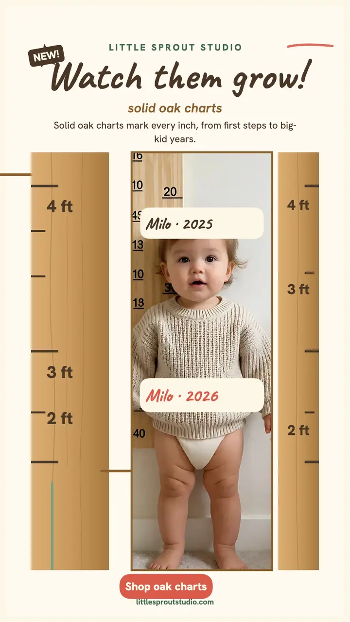 Little Sprout oak height chart story template