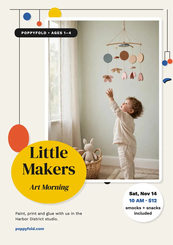 Poppyfold nursery art morning flyer template