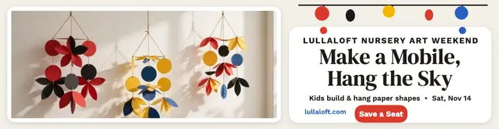 Lullaloft nursery mobile workshop billboard: nursery art workshop billboard template