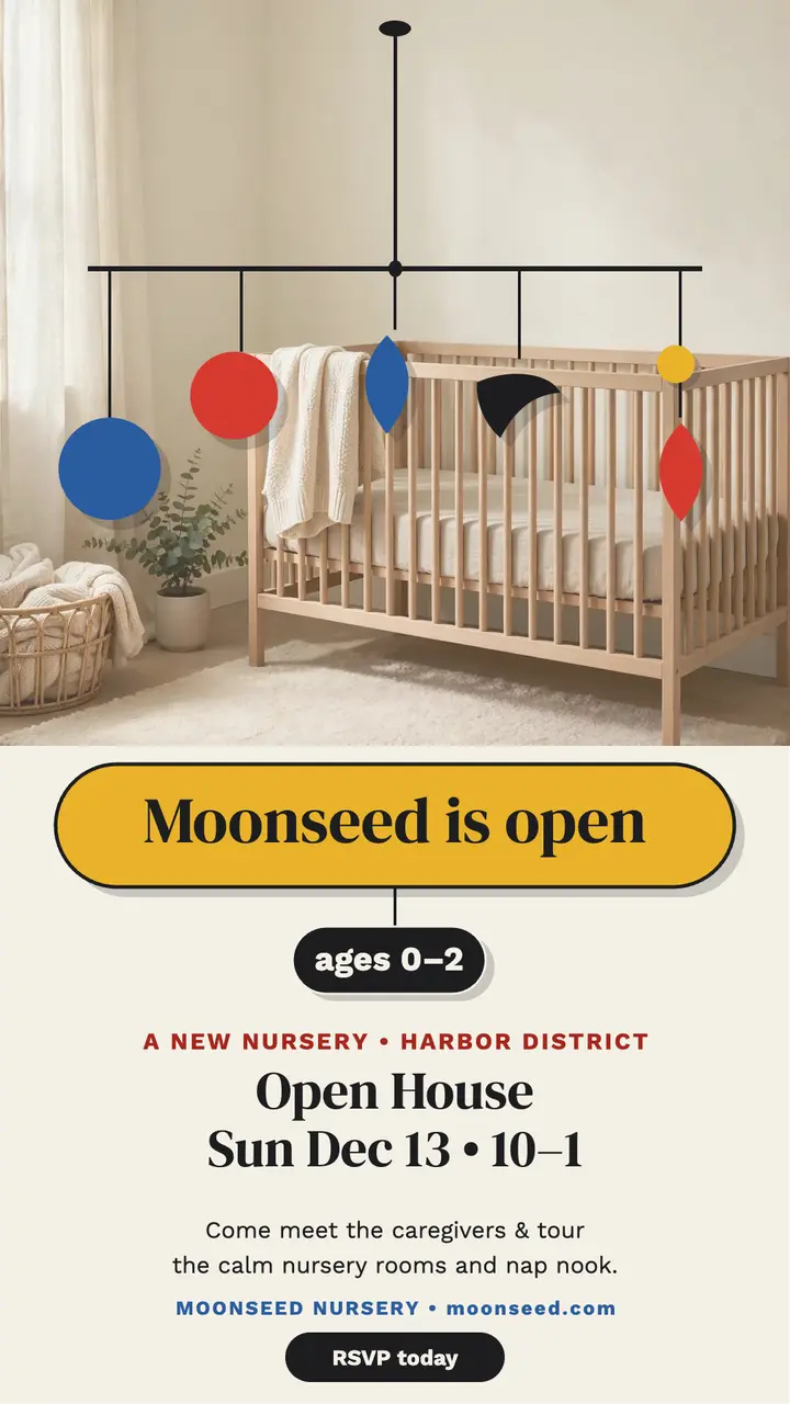 Moonseed Nursery open house mobile story template